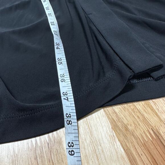 Helmut Lang NWT Pleated Leather Trimmed Cady Mini Dress Black Size M Collar - Picture 12 of 12